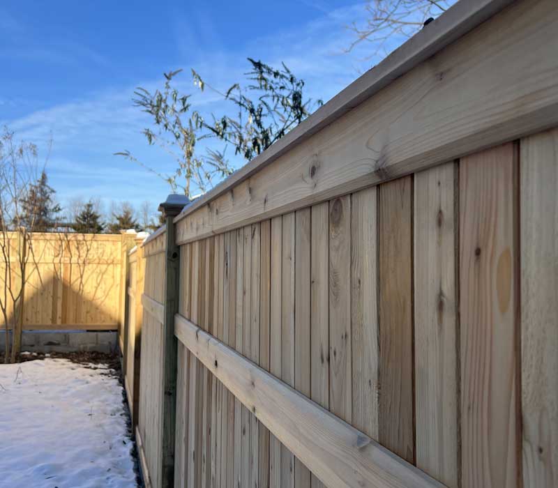 White residential fence